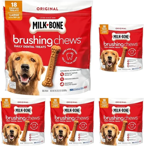 Miniatura 11 de Milk-Bone Original Masticables para Cepillar, 35 Golosinas Dentales Diarias para Perros de Tamaño Pequeño/Mediano, Acción de Frotamiento Ayuda a