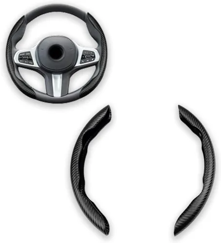 Funda para volante, cubierta antideslizante de fibra de carbono para volante, protector segmentado para el interior del automóvil, accesorios para