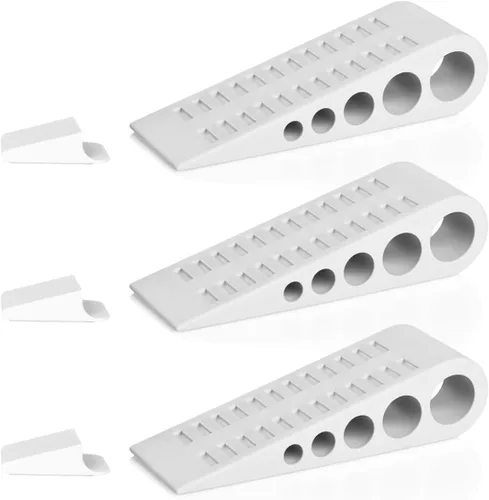 Miniatura 15 de HOMOTEK Paquete de 2 topes de puerta de goma con forma de cuña para puertas de puerta, protectores de pared para piso e parte inferior de la puerta