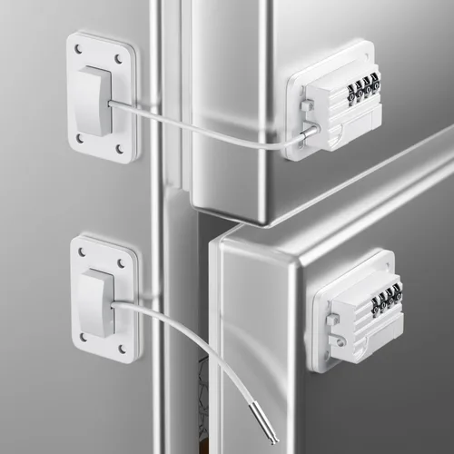 Miniatura 16 de RORMGO Paquete de 2 cerraduras para refrigerador, cerradura para refrigerador con protección de alambre de silicona, cerraduras para nevera