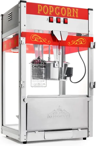 Olde Midway - máquina de hacer palomitas estilo comercial, con hervidor de agua grande de 12 oz Rojo