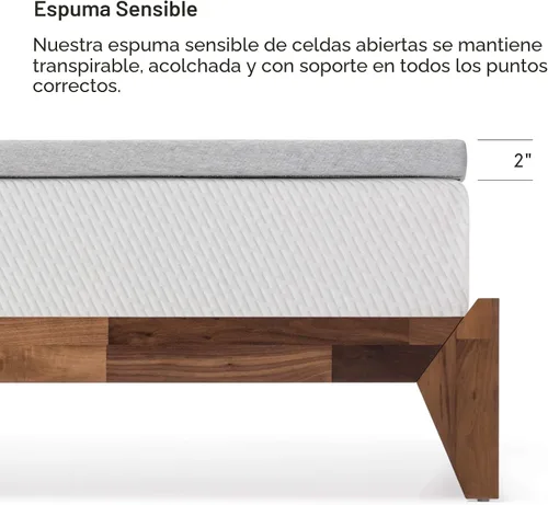Miniatura 3 de Tuft & Needle Cubrecolchón, Tamaño Twin, 2 pulgadas de nuestra Espuma Adaptable Transpirable y de Soporte, Cubierta Gris de Lujo, Certificado