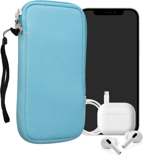 Miniatura 13 de kwmobile Funda universal para teléfono tamaño XS - 3,5/4 pulgadas - Funda de neopreno para teléfono inteligente con cremallera - Funda impermeable
