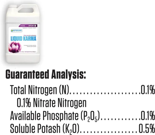 Miniatura 2 de Botanicare líquido Karma para el crecimiento de la Planta Suplemento 0.1 – 0.1 – 0.5 Fórmula, 1 galón, Sencillo