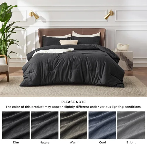 Miniatura 224 de Bedsure Juego de edredón Twin/Twin XL, ropa de cama suave beige para todas las estaciones, juego de cama teñido catiónico, 2 piezas, 1 edredón