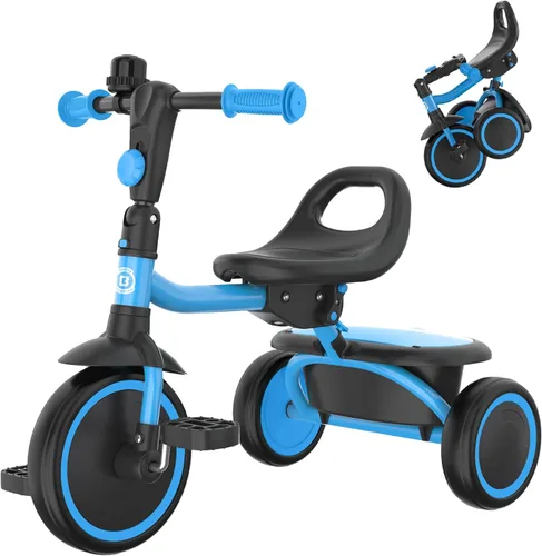Miniatura 11 de besrey Triciclo para niños pequeños con campana, triciclo para niños de 18 meses a 5 años, triciclo para niños, bicicleta para niños de 1.5 a 5