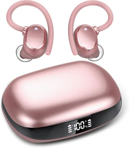 Miniatura 9 de Auriculares inalámbricos para orejas pequeñas, auriculares deportivos estéreo de alta fidelidad Bluetooth 5.3 con ganchos para los oídos, Negro