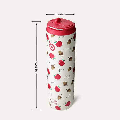 Miniatura 5 de BOTTLE BOTTLE Botella de agua aislada de 24 onzas con tapa de popote y asa para deportes, viajes, gimnasio, botellas de agua de acero inoxidable