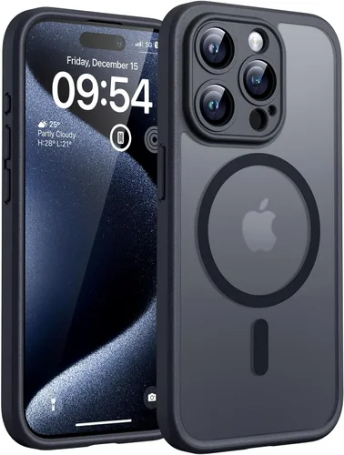 TOCOL Funda magnética para iPhone 15 Pro, protección completa mejorada de la cámara, compatible con Magsafe, protección contra caídas, funda trasera