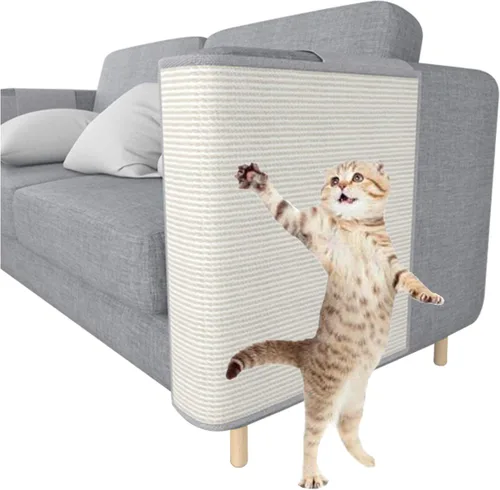 Miniatura 9 de Sillón rascador para gatos, protección de muebles de sisal natural contra gatos, rascador de esquina para sofá, silla, sofá, fácil instalación Sofá