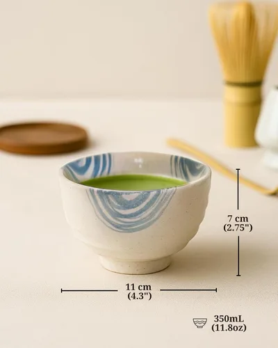 Miniatura 9 de Juego de batidor de matcha, cuenco de chawan, juego de té japonés, cuenco de cerámica para matcha Chasen Scoop APEX S.K. Premium japonés ceremonial