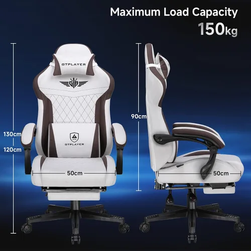 Miniatura 3 de GTPLAYER Silla para videojuegos, sillas de videojuegos con reposapiés y soporte lumbar, silla de computadora para adultos con respaldo extendido
