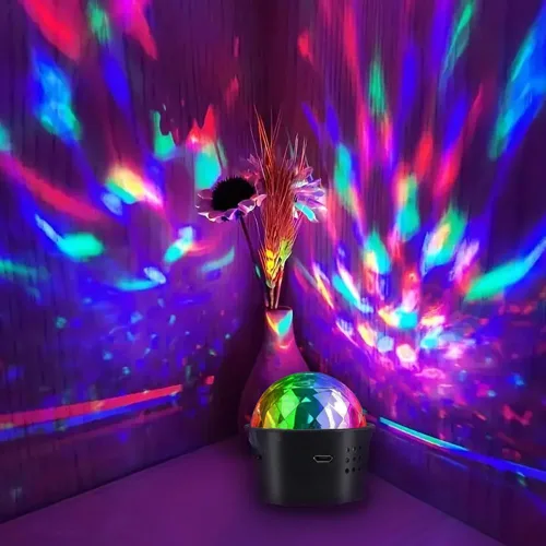 Miniatura 7 de Paquete de 2 mini luces de bola de discoteca activadas por sonido, luces de fiesta de discoteca multicolor, batería recargable por USB, luces