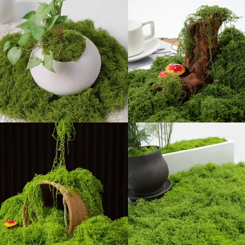 Miniatura 2 de KEYUSHOP Musgo verde falso para plantas en maceta, 5.3 onzas, musgo de reno preservado, musgo artificial decorativo para bricolaje, centros de mesa