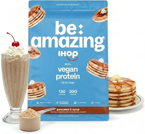 Miniatura 8 de BE AMAZING Proteína vegana en polvo, avena de azúcar morena, 0.71 onzas de proteína de guisante a base de plantas, fibra prebiótica, baja