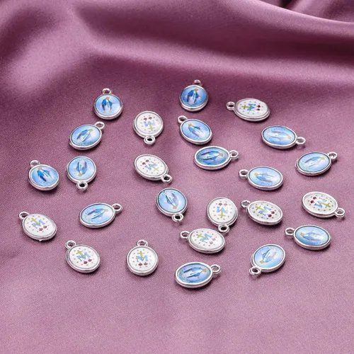 Miniatura 5 de ZHENYIN 80pcs Nuestra Señora Virgen María Crucifijo Medallas Dijes Colgantes Collar Pulsera Joyería Fabricación y Artesanía