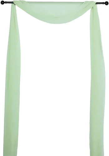 Miniatura 7 de Efavormart - Paneles de cortina de organza transparente verde salvia de 18 pies, cenefa para ventana, arco de boda, tela drapeada para mesa