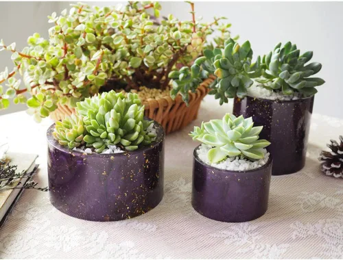 Miniatura 4 de Molde redondo de resina para maceta, molde de resina cilíndrica de silicona, para bricolaje, macetas de jardinería, manualidades, decoración