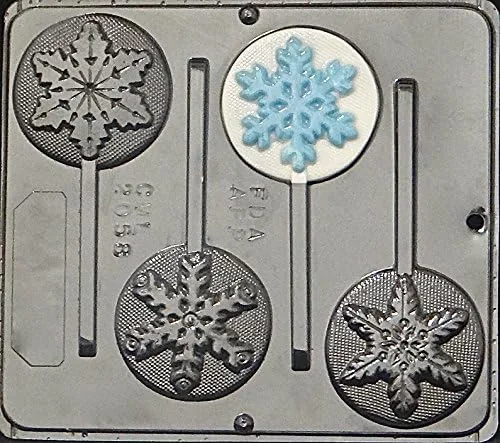 Molde de caramelo de chocolate con piruleta de copo de nieve Navidad 2058