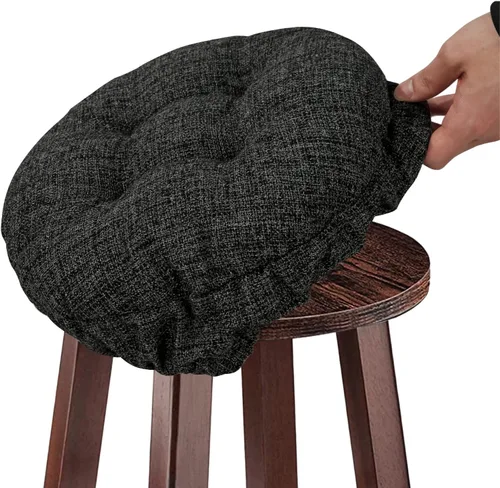 Miniatura 14 de SINOSSO Cojín para taburete de bar moderno de 12 pulgadas de diámetro, diseño entretejido de moda, antideslizante, de silicona, redondo, acolchado