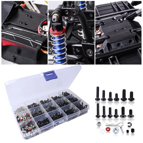 Miniatura 4 de HobbyPark Juego de 500 tornillos universales RC Tornillos Surtido, sujetadores de hardware para Traxxas Axial Redcat HPI Arrma Losi 1/8 1/10 1/12