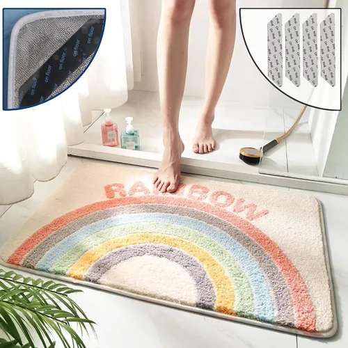 Miniatura 12 de Alfombras de baño de lujo, de 0.78 pulgadas de grosor, extra suaves, absorbentes, no se desprende, se lavan a máquina, alfombra de felpa lanuda Aa001