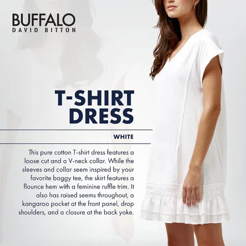 Miniatura 3 de Buffalo David Bitton Vestido tipo camiseta para mujer