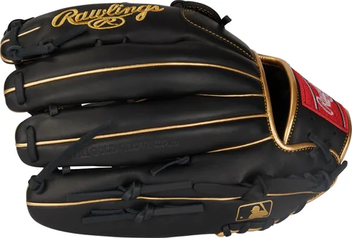 Miniatura 5 de Rawlings Guantes de béisbol de la serie R9 Tamaños 11.5 a 13 pulgadas Múltiples estilos Pro H-Web Negro/Oro