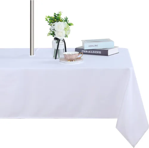 Miniatura 23 de Fitable Cubierta de Mesa Ovalada Oblonga para Exteriores e Interiores - Mantel Lavable Impermeable Sin Arrugas con Cremallera y Orificio para Beige