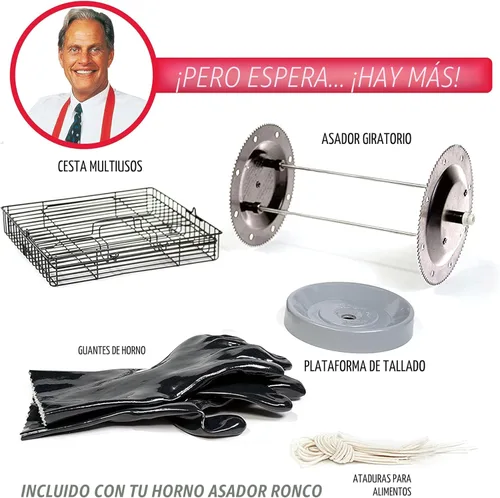 Miniatura 7 de Ronco ST5000PLAT Asador Rotatorio Digital Showtime, Edición Platino, Cocina los Alimentos Perfectamente Cada Vez, 3 Modos de Cocción: Asar, Sellar