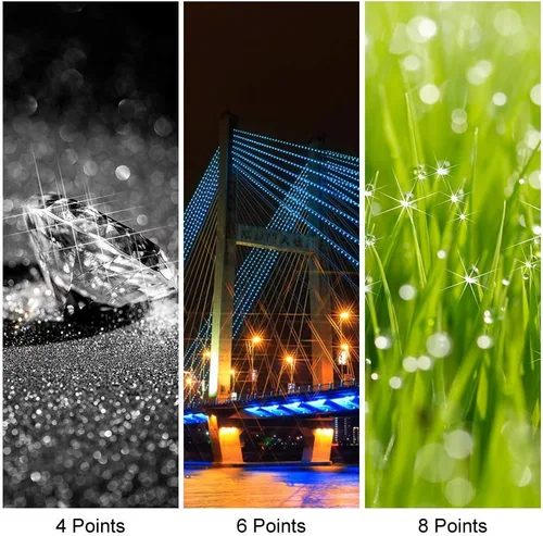 Miniatura 3 de Filtro de estrella de 2.441 in, 4 piezas de filtro de lente Starburst (4 puntos, 6 puntos, 8 puntos, 12 puntos) con tapa de lente central para Canon
