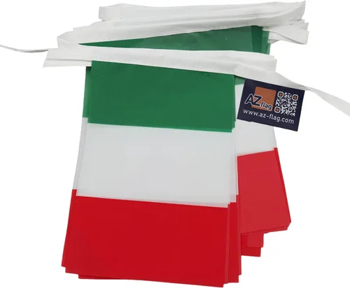 Miniatura 7 de AZ FLAG Bandera Italia 39.4 ft BUNTING 20 banderas 18'' x 12'' - Banderas de cuerda italiana 11.8 x 17.7 in
