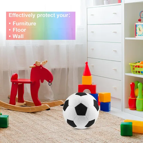 Miniatura 4 de Libima 2 pelotas de fútbol suaves de Navidad para interiores con bomba de 8 pulgadas, tamaño oficial 4, pelota de fútbol deportiva de fieltro