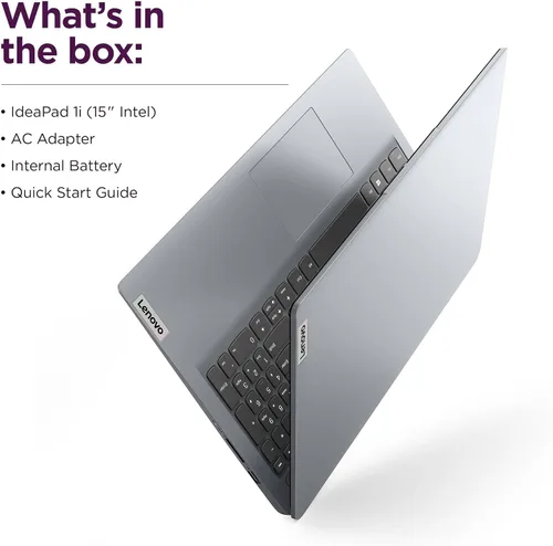 Miniatura 9 de Lenovo IdeaPad 1i - Laptop HD de 15.6 pulgadas (12 GB de RAM, SSD de 512 GB + eMMC de 128 GB, Microsoft Office 365, Intel Celeron N4500)