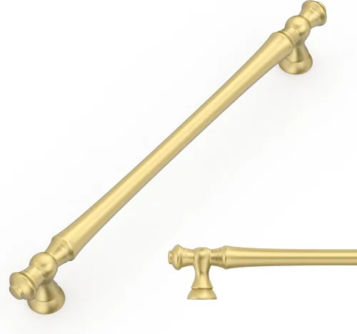 Miniatura 57 de Amerdeco ZH0014 - Juego de 10 tiradores de gabinete de latón antiguo de 3 pulgadas (76mm) con agujero central, herrajes para gabinetes de cocina