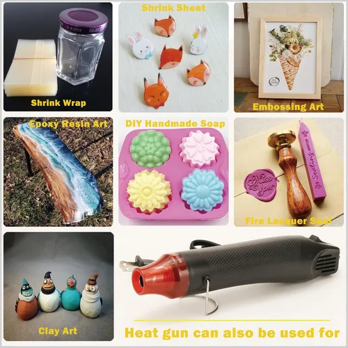 Miniatura 6 de Mini pistola de calor + kit de tubo termorretráctil, pistola de calor de 300 W y 392 °F para tubos retráctiles, envoltura retráctil, conectores