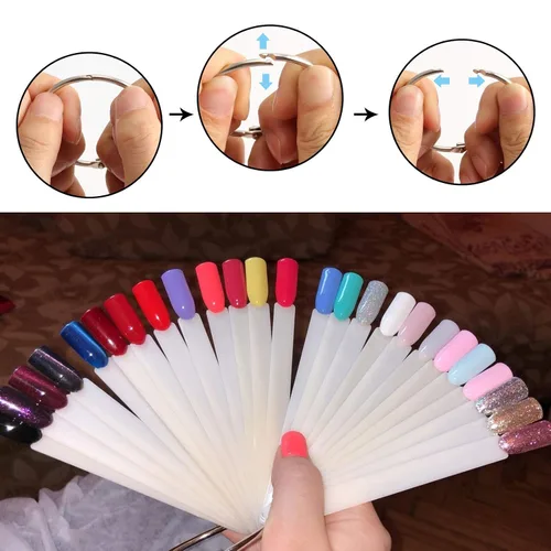Miniatura 6 de KINJOEK Juego de 3 unidades en total de 150 puntas para muestras de uñas naturales, suministros de arte de uñas, tablero de muestra para exhibición