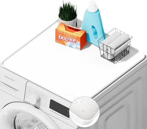 Miniatura 10 de SEIRI 2 piezas Cubiertas y Tapetes para Lavadora y Secadora para la Parte Superior, 26'' x 18'' Tapete Protector Superior de Silicona para Secadora