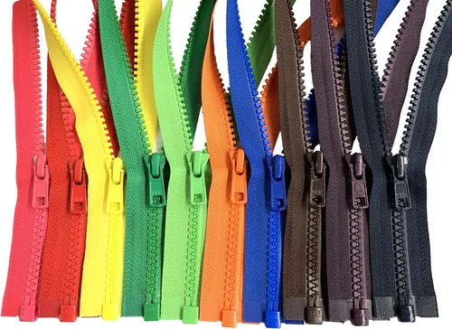 Ykk #5 Vislon Separating Jacket Zippers para coser chaqueta de abrigo - Cremalleras de plástico a granel 5 o 10 colores mezclados (30 pulgadas, 10