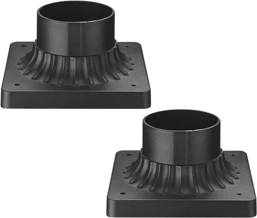 Miniatura 6 de Darkaway Soporte de base de poste para exteriores, adaptador de luz de poste de 3 pulgadas, base de montaje en muelle con acabado blanco para patio