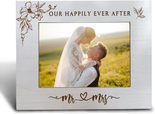 Marco de fotos de boda de 5 x 7, marco de fotos de compromiso de boda para parejas, nuestro marco de fotos para siempre, regalos para esposa,