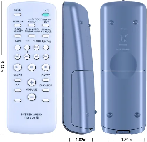 Miniatura 7 de RM-SC1 - Control remoto de repuesto compatible con Sony Mini Hi-Fi Stereo System, compatible con MHC-GX250 MHC-GX450 CMT-NE3 MHCGX250 MHCGX450 CMTNE3