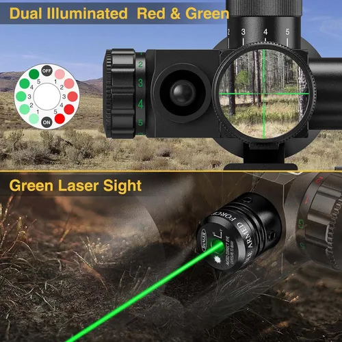Miniatura 3 de CVLIFE Mira iluminada roja y verde de 2.5-10x40e con montura de 20mm