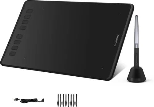 HUION Inspiroy H950P - Tableta de dibujo digital de 8 x 5 pulgadas con lápiz sin batería, 8192 presión de bolígrafo, inclinación, 8 teclas de acceso
