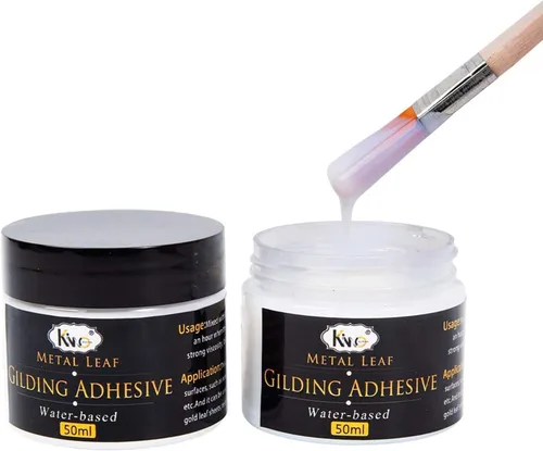Adhesivo dorado, resina epoxi de 3.4 fl oz, adhesivo de hoja de oro para uso profesional de manualidades, pintura de hojas de oro a base de agua
