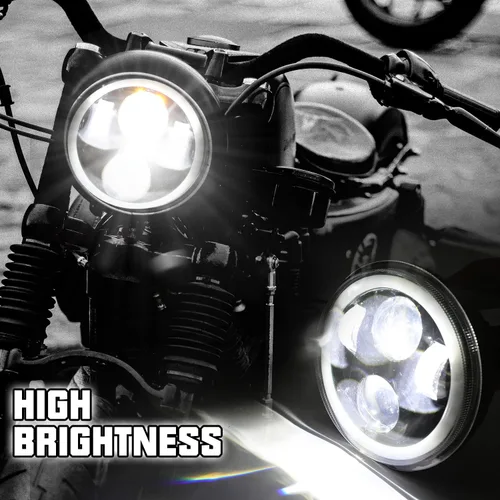 Miniatura 4 de SUNPIE 5-3/4 5.75 Pulgadas RGBW Faro de motocicleta Compatible con Sportster XL883 XL1200 Compatible con Dyna Low Rider Wide/Super Glide