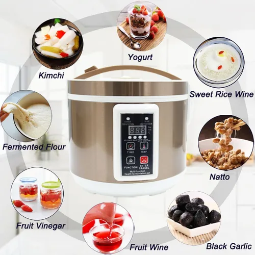Miniatura 5 de INTSUPERMAI Fermentador multifuncional de 6 L para ajo negro, yogur, natto, arroz dulce, fermentadores control inteligente automático completo