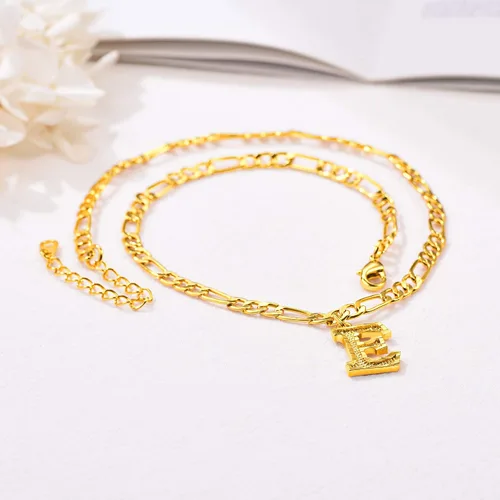 Miniatura 5 de FOCALOOK Collares de letra inicial de oro para hombres, adolescentes y niños, chapado en oro de 18 quilates, cadena de letra inicial A-Z, 16 pulgadas