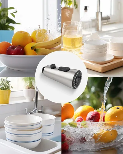 Miniatura 8 de Hibbent Reemplazo del cabezal del grifo de cocina, boquilla de pulverización de 3 funciones del cabezal del grifo de cocina con 9 adaptadores