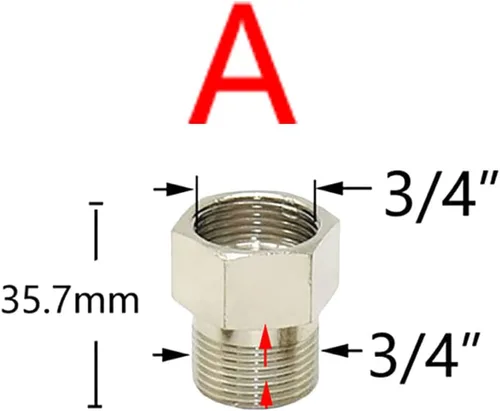 Miniatura 2 de Válvula de retención de rosca plateada de 3/4 pulgadas, conector de válvula de 1 vía roscado macho hembra de latón, adecuado para tanque de agua